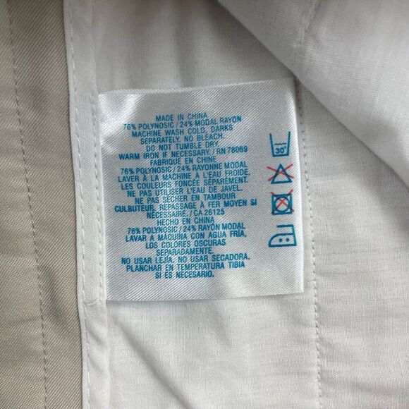 Ashworth Women's Khaki Brown Pleated Chino Shorts High Rise Sz 8 Polynosic Rayon - Picture 4 of 6